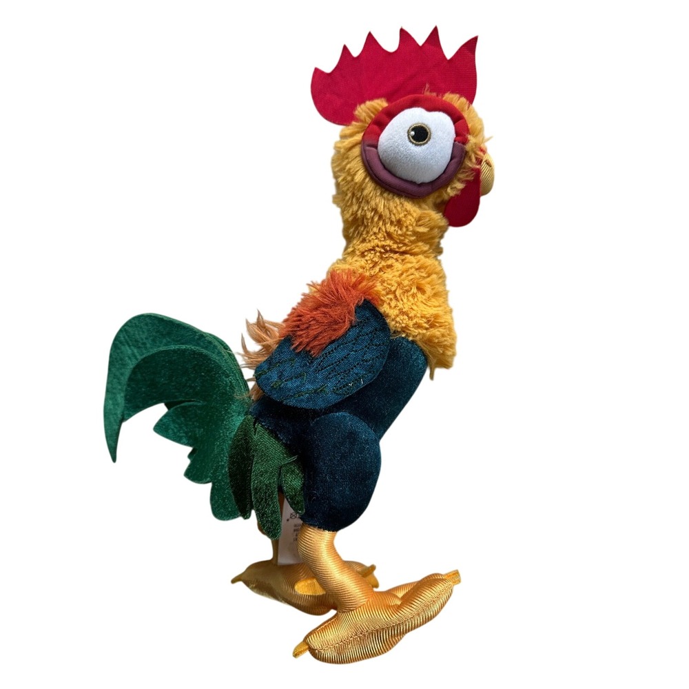 Disney Hei Hei Plush Toy Moana Stuffed Animal Chicken Rooster Yellow 12" Green